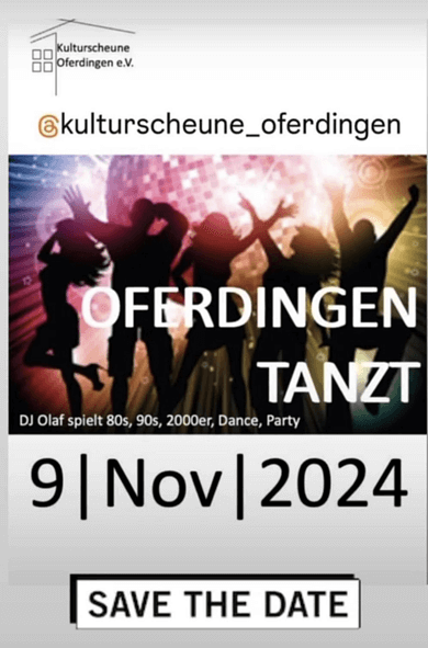 Oferdingen Tanzt in der Kulturscheune Oferdingen am 9. November 2024