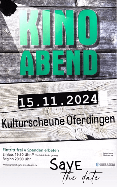 Kinoabend in der Kulturscheune Oferdingen am 15. November 2024