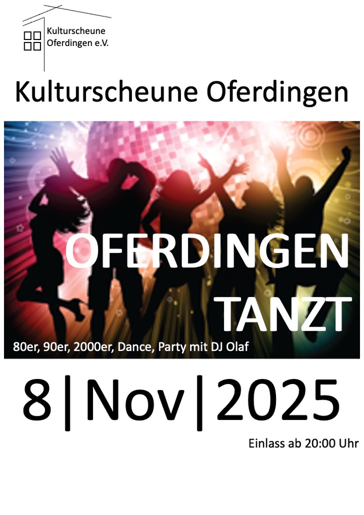 Oferdingen tanzt - am 8. November 2025 in der Kulturscheune Oferdingen Oferdingen tanzt - am 8. November 2025 in der Kulturscheune Oferdingen