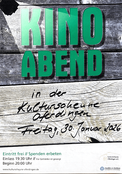 Kinoabend in der Kulturscheune Oferdingen am 30.01.2026 Kinoabend in der Kulturscheune Oferdingen am 30.01.2026