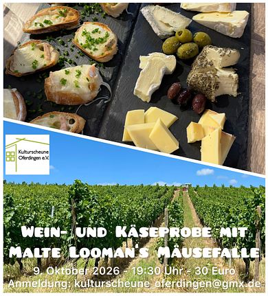 Weinprobe in der Kulturscheune Oferdingen am 9. Oktober 2026
